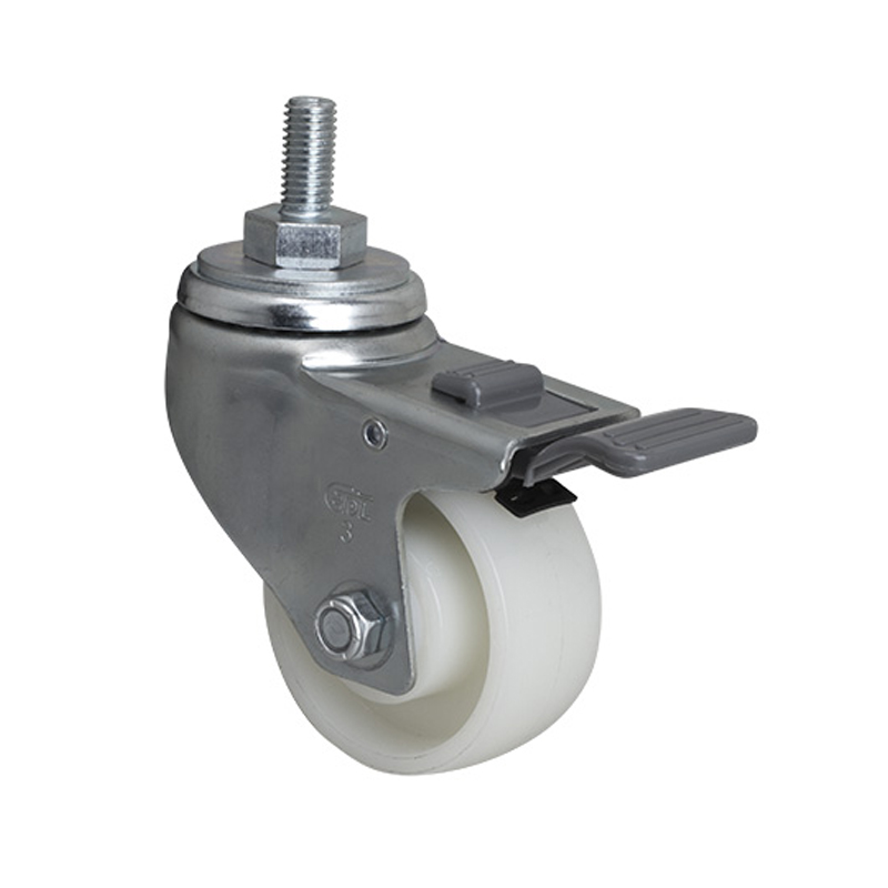 EDL Medium 3" 130kg Threaded Plastic Dual Brake TPA Caster 50143H-503-25