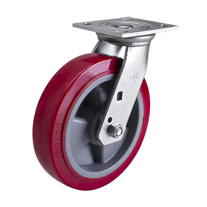 EDL Heavy 8'' 450kg Plate Swivel TPU Caster 73118-738-86