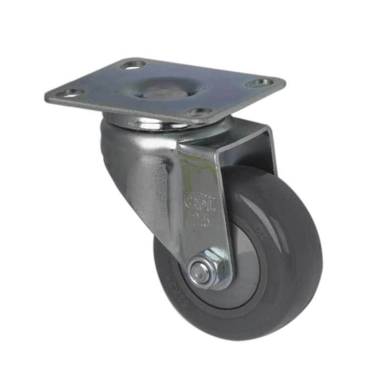 EDL Light 2.5'' 80kg Plate Swivel PU Caster 361125-3725-77