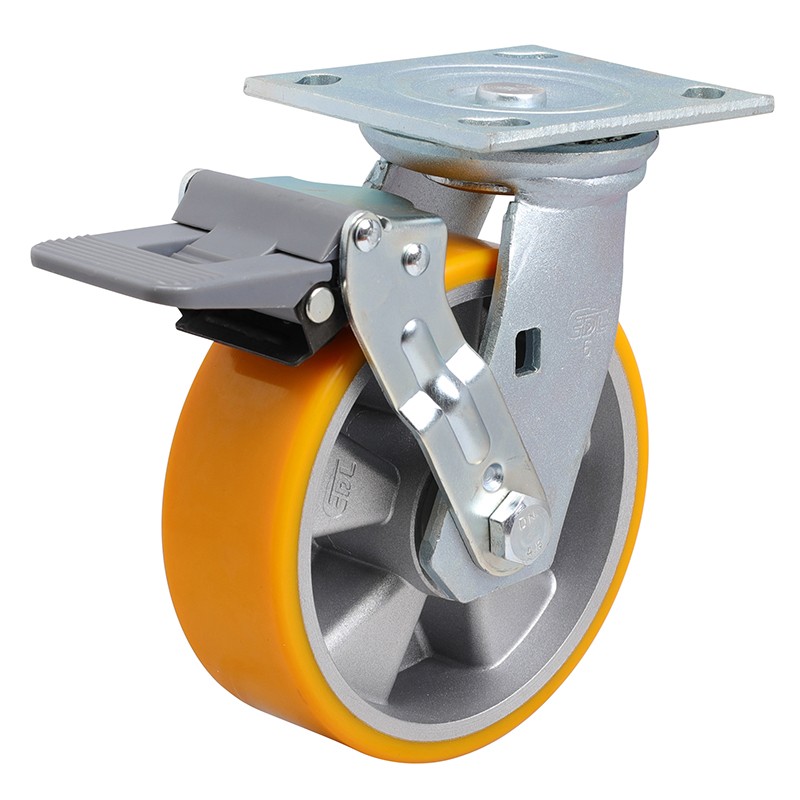 EDL Heavy 6'' 460kg Plate Plastic Wheel Brake TPU Caster 73126F-736-86A/F