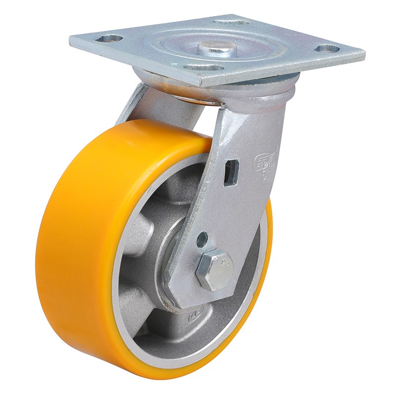 EDL Heavy 5'' 420kg Plate Swivel TPU Caster 73115-735-86A