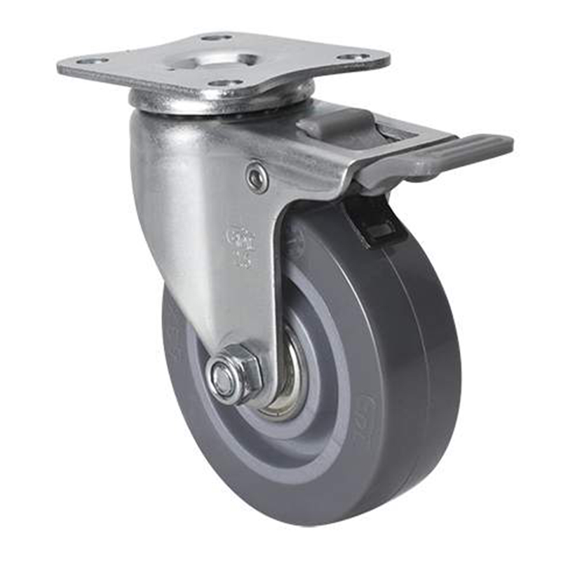 EDL  Mini 2.5'' 40kg Plate Plastic Dual Brake PU Caster 261225H-2625-76