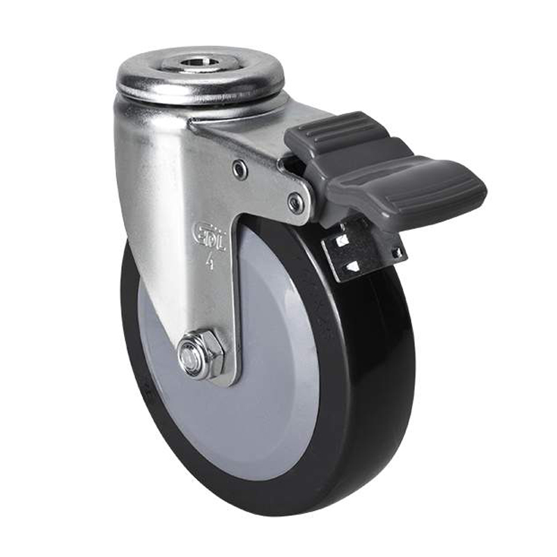 EDL Light 4'' 60kg Bolt Hole Brake PU caster 36184H-364-64