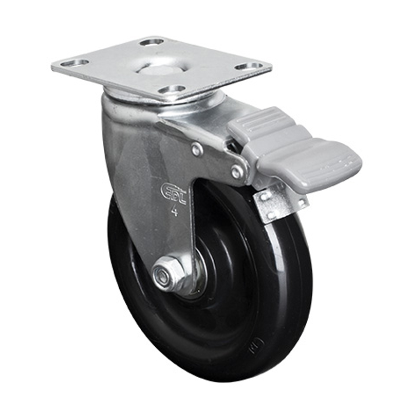 EDL Light 4'' 70kg Plate Brake PU caster 36124H-364-66