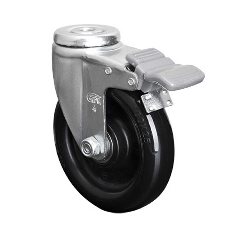 EDL Light 4'' 70kg Bolt Hole Brake PU caster 36184H-364-66