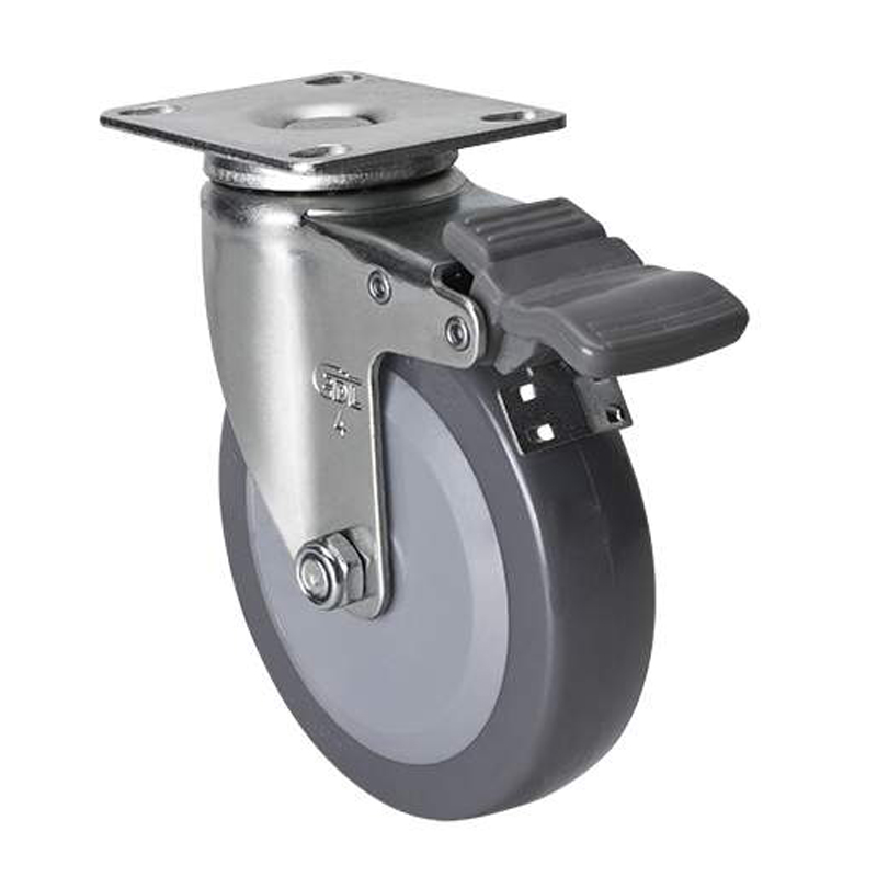 EDL Light 4'' 70kg Plate Brake PU caster 36124H-364-74