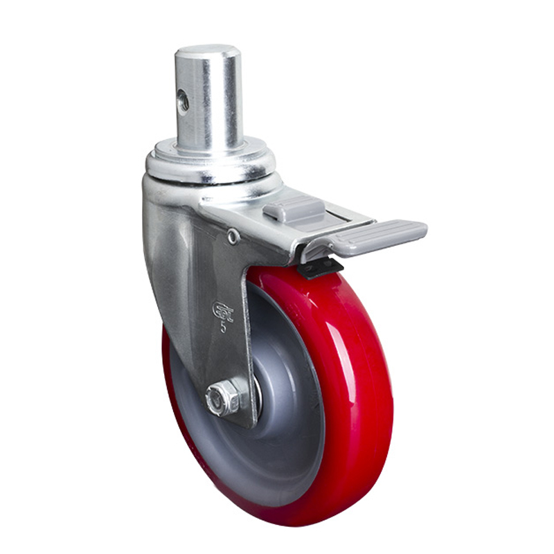 EDL Medium 5'' 150Kg Stem Plastic Dual Brake TPU Caster50165H-505-86