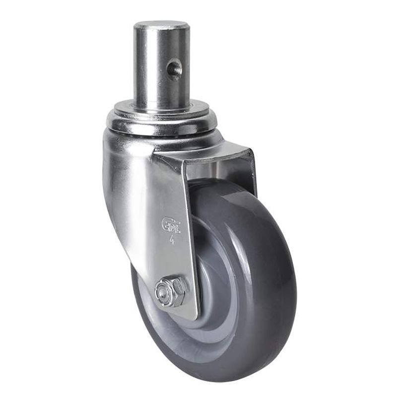 EDL Medium 4'' 150Kg Stem Swivel PU Caster 50154-504-76