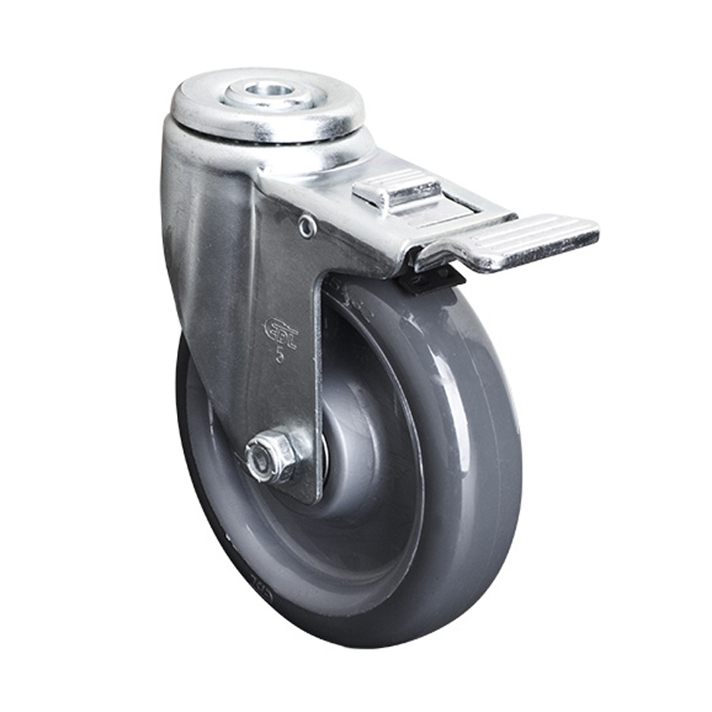 EDL Medium 5'' 150Kg Bolt Hole  Al. Dual Brake PU Caster50185P-505-76