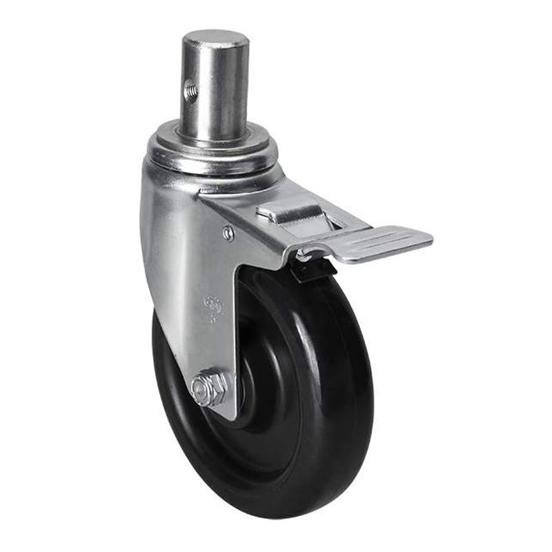 EDL Medium 5'' 140Kg Stem Iron Dual Brake PU Caster50165L-505-66