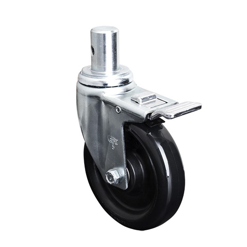 EDL Medium 5'' 140Kg Stem Al. Dual Brake PU Caster50165P-505-66