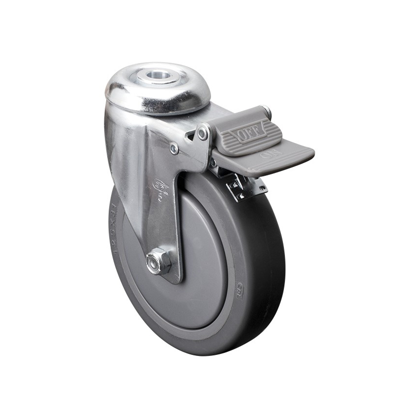 EDL Medium 5'' 110Kg Bolt Hole Plastic Dual Brake TPE Caster 57185H-575-57