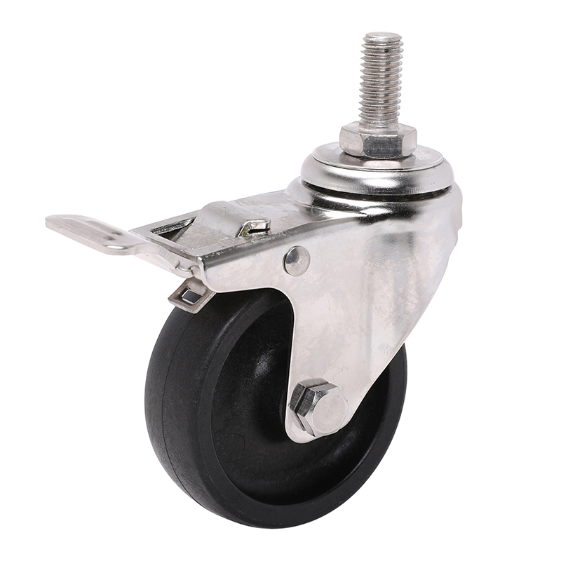 EDL Stainless Steel Light 4'' 70kg Threaded Brake PO Caster S34744L-S344-03