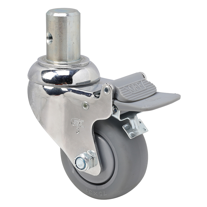 EDL Medium 3'' 110Kg Stem Plastic Dual Brake TPE Caster 57263H-573-57