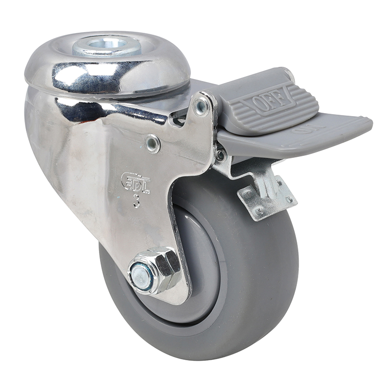 EDL Medium 3'' 110Kg Bolt Hole Plastic Dual Brake TPE Caster 57283H-573-57