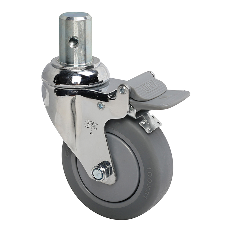 EDL Medium 4'' 110Kg Stem Plastic Dual Brake TPE Caster 57264H-574-57