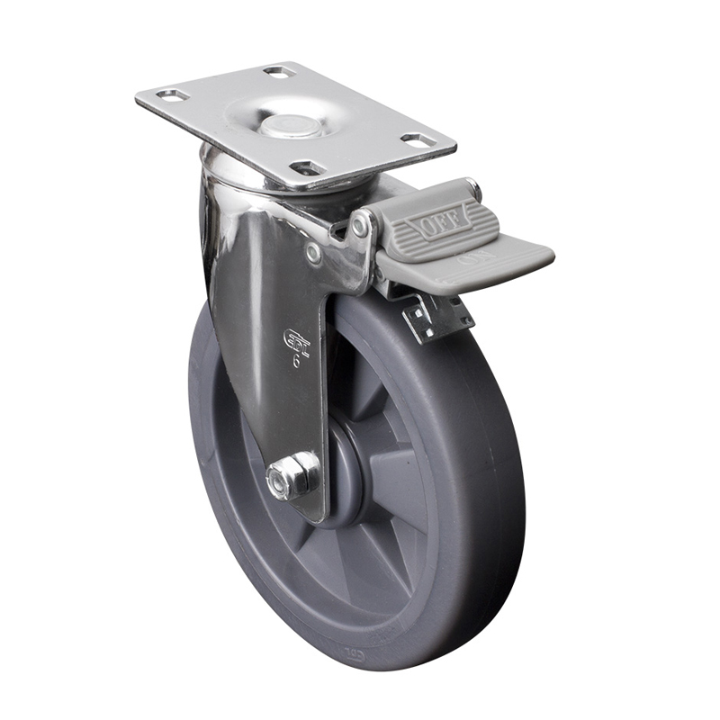 EDL Medium 6'' 120Kg Plate Plastic Dual Brake TPE Caster 57226H-576-57