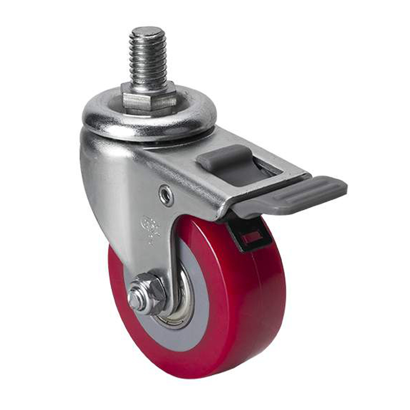 EDL Mini 2" 40Kg Threaded Plastic Dual Brake TPU Caster 26142H-262-86