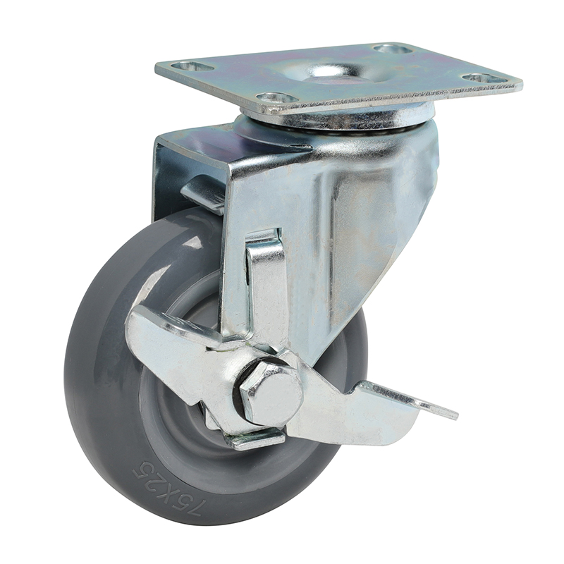 EDL Light 2.5'' 80kg Plate Side Wheel Brake PU Caster 361225C-3625-76/C