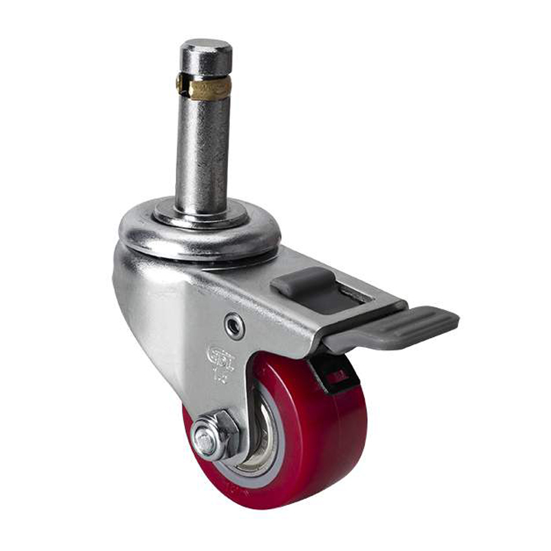 EDL Mini 1.5" 40Kg Stem Brake TPU Caster 261615H-2615-86