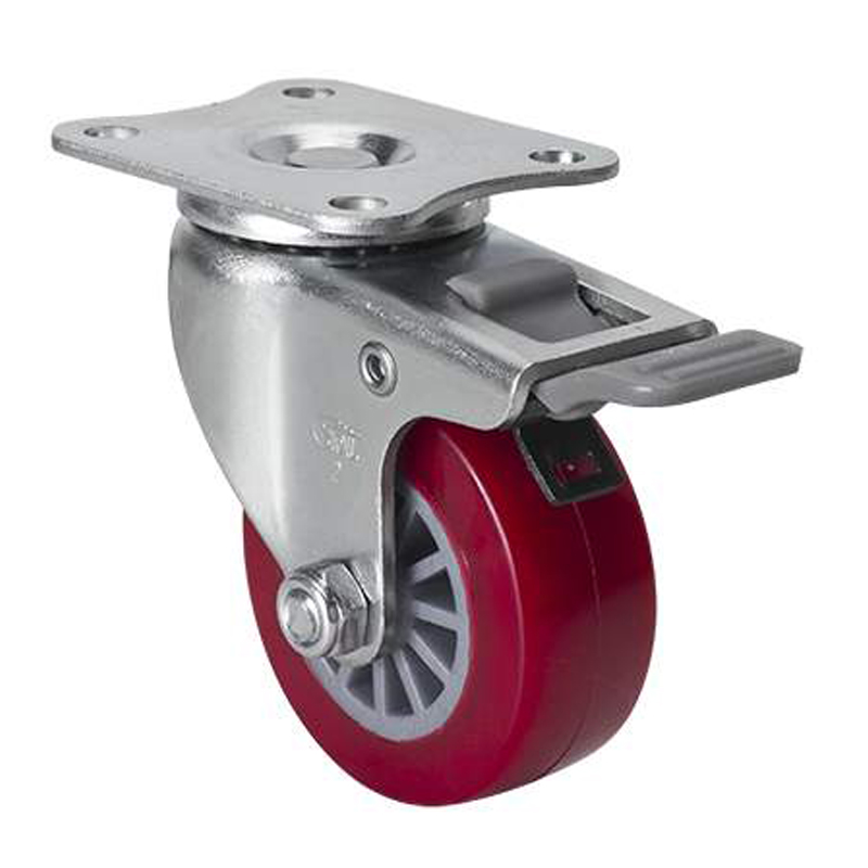 EDL Mini 2'' 35kg Plate Plastic Dual Brake TPU Caster 26122H-262-83