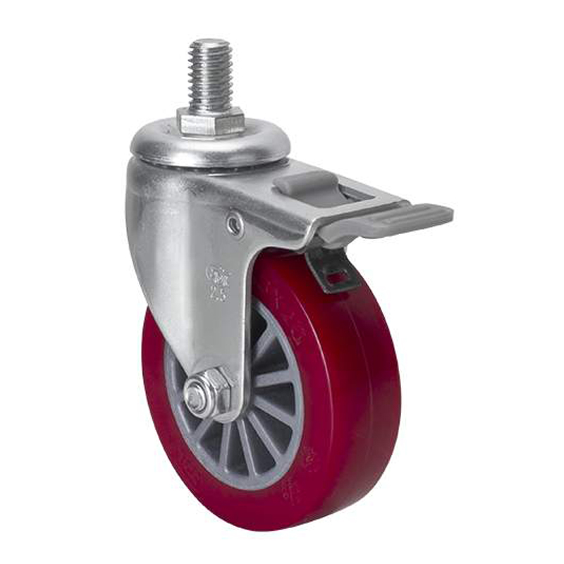 EDL Mini 2.5" 35Kg Threaded Plastic Dual Brake TPU Caster 261425H-2625-83