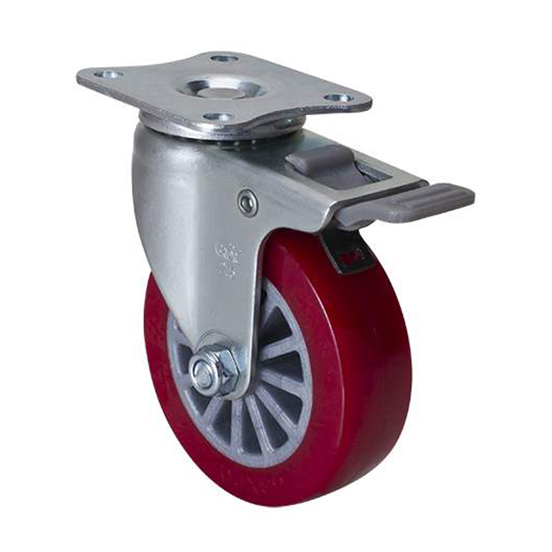 EDL Mini 2.5'' 35kg Plate Plastic Dual Brake TPU Caster 261225H-2625-83