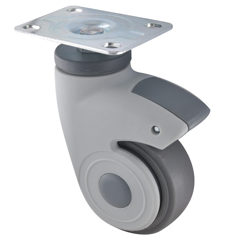 EDL Full Plastic Light Duty 3'' Plate Swivel 60kg TPE Caster E36013-57