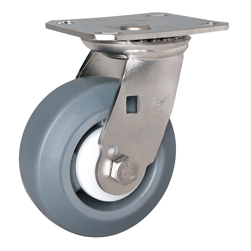 EDL Stainless Steel Heavy 5''300kg Plate Swivel TPE Caster S71715-S715-55