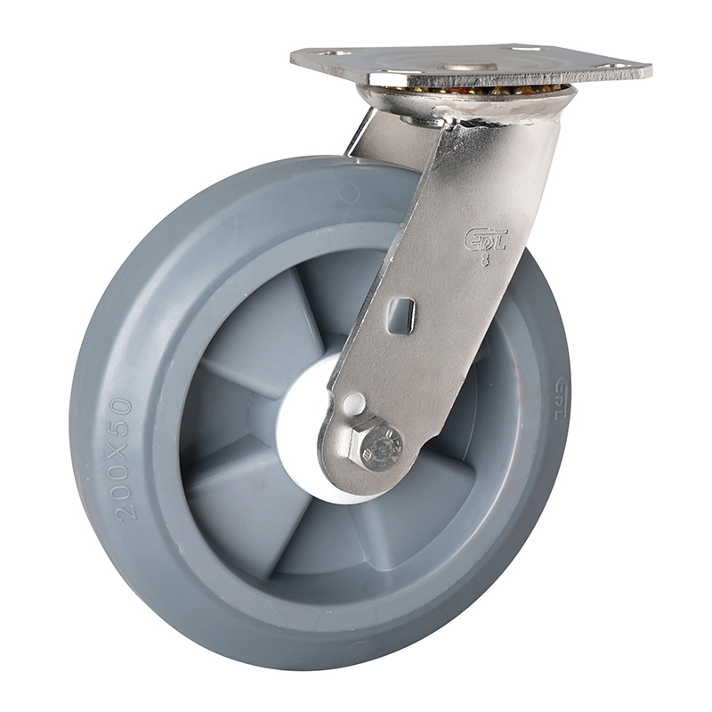 EDL Stainless Steel Heavy 8''400kg Plate Swivel TPE Caster S71718-S718-55