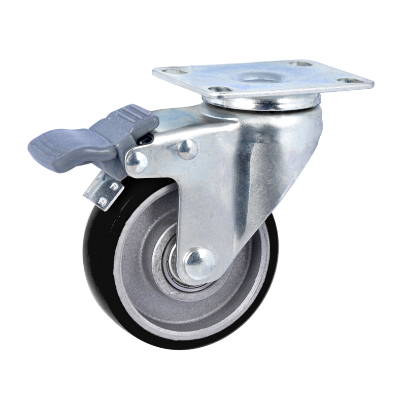 EDL Anti-electrostatic Light 3'' 80kg Plate Brake TPU Caster36123H-A363-86A