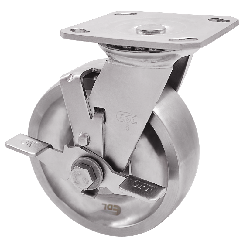 EDL Full-Stainless Steel Heavy 8'' 550kg Plate Brake SS Caster S71728C-S718-S6/C