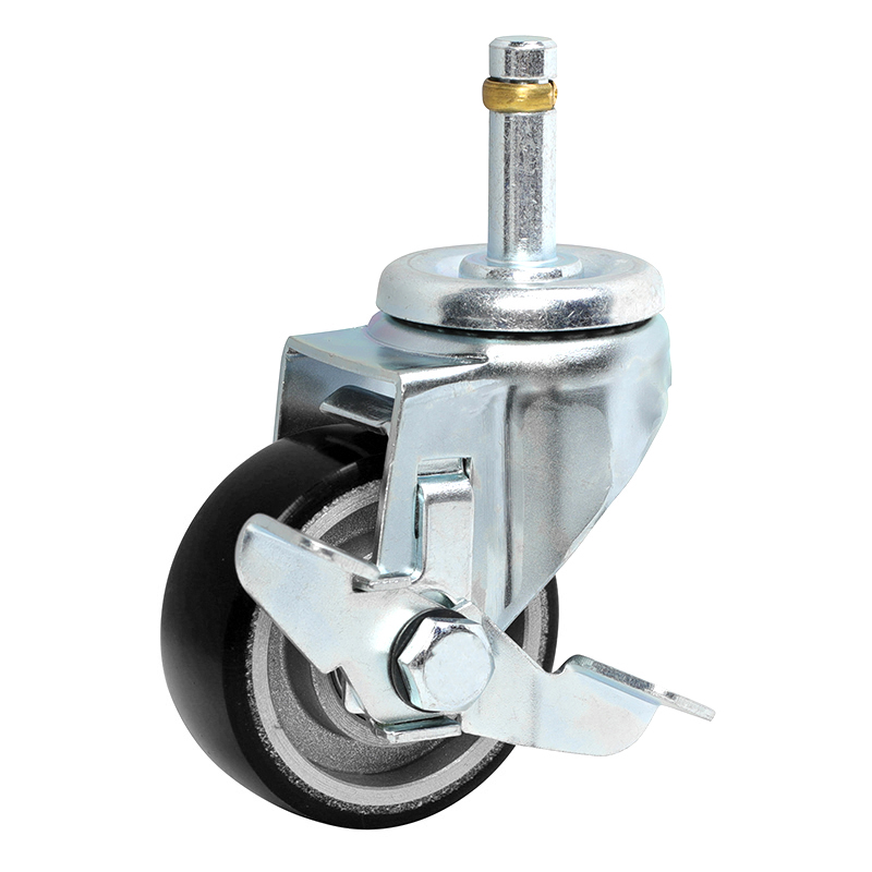 EDL Anti-electrostatic Light 3'' 80kg Stem Side Wheel Brake TPU caster 36163C-A363-86A/C