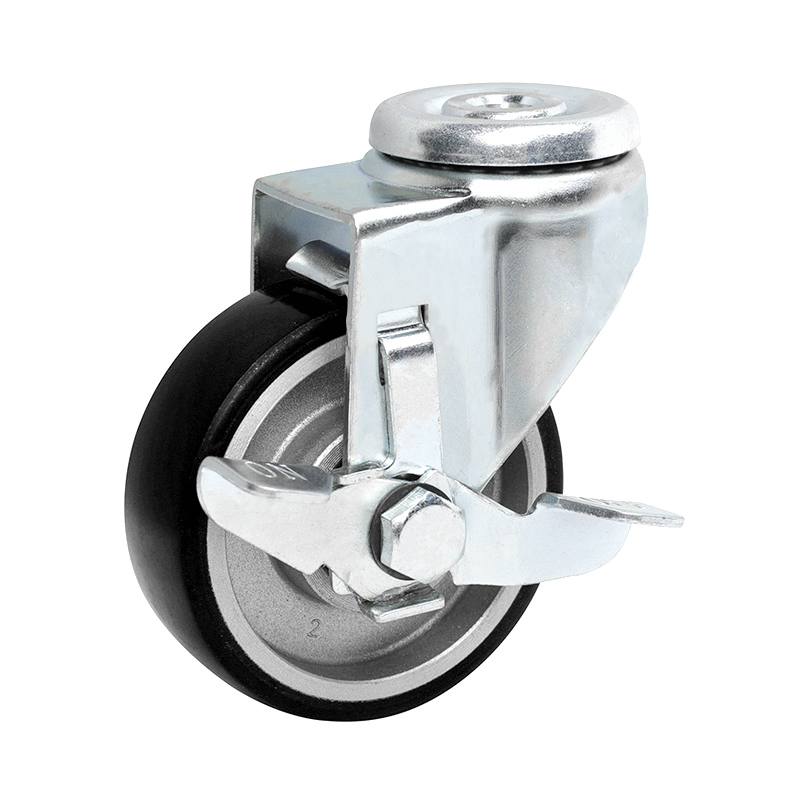 EDL Anti-electrostatic  Light 3'' 80kg Bolt Hole Side Wheel Brake TPU caster 36183C-A363-86A/C