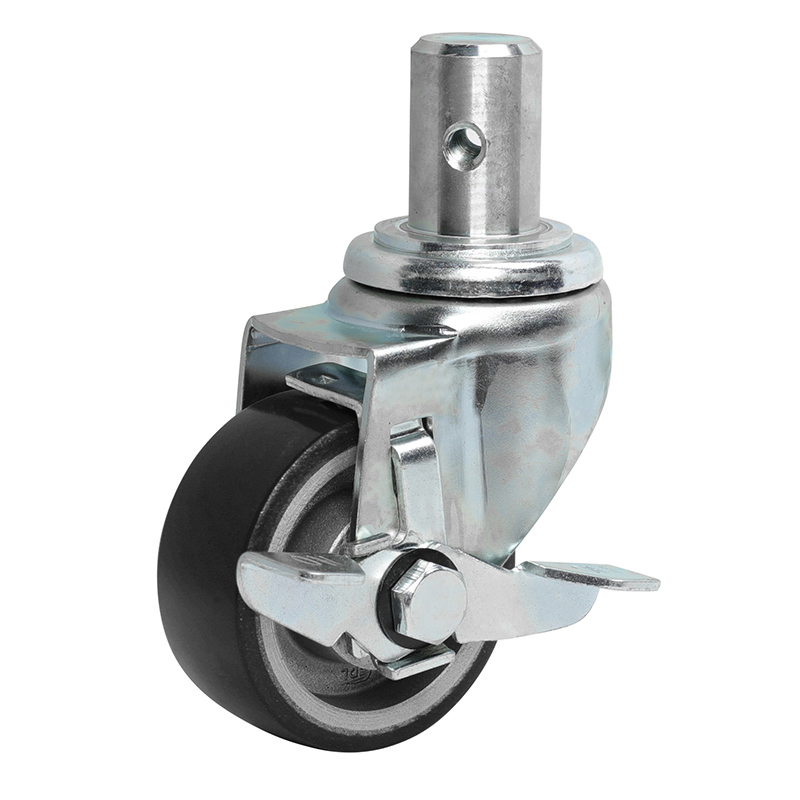 EDL Anti-electrostatic Medium 3" 150kg Stem Side Wheel Brake TPU Caster 50163C-A503-86A/C