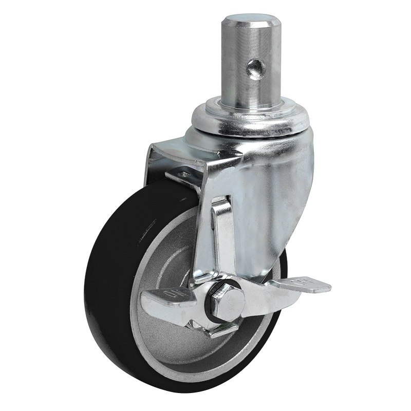 EDL Anti-electrostatic Medium 4" 150kg Stem Side Wheel Brake TPU Caster 50164C-A504-86A/C