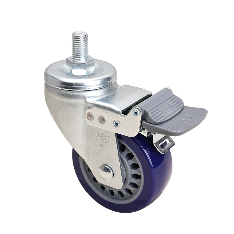 EDL Medium 4" 250kg Threaded Brake TPU Caster 66144H-664-86