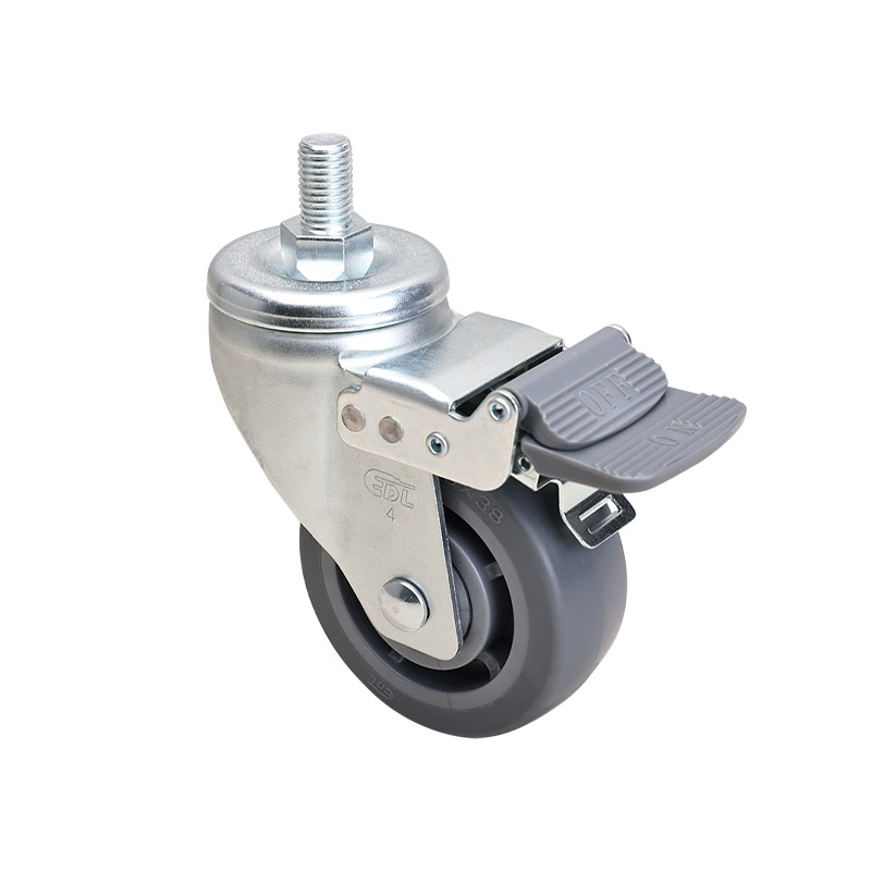 EDL Medium 4" 180kg Threaded Brake TPE Caster 66144H-664-56