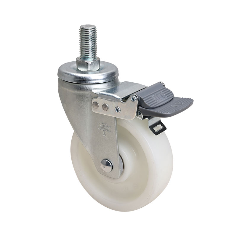 EDL Medium 5" 200kg Threaded Brake PO Caster 66145H-665-06