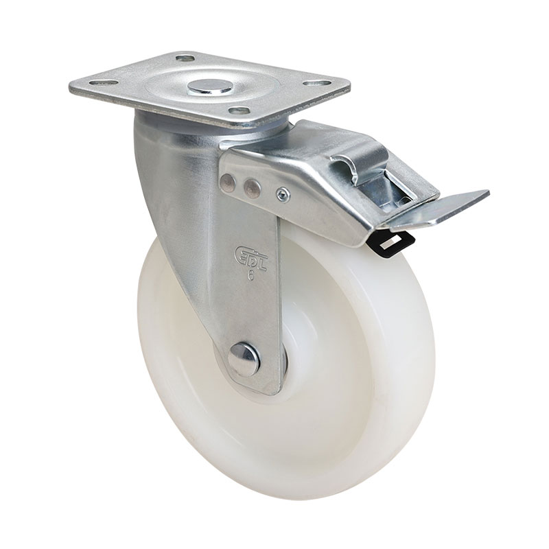 EDL Medium 6" 200kg Plate Iron Dual Brake PO Caster 66126L-666-06