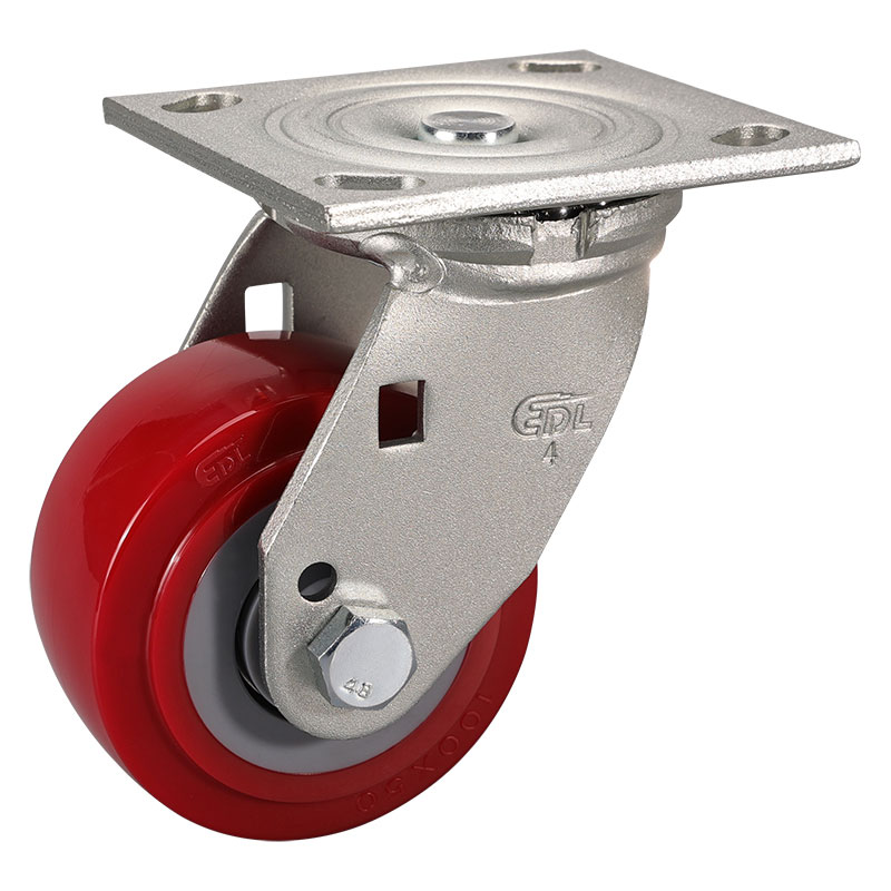 EDL Heavy 4'' 350kg Plate Swivel TPU Caster 73114-734-86