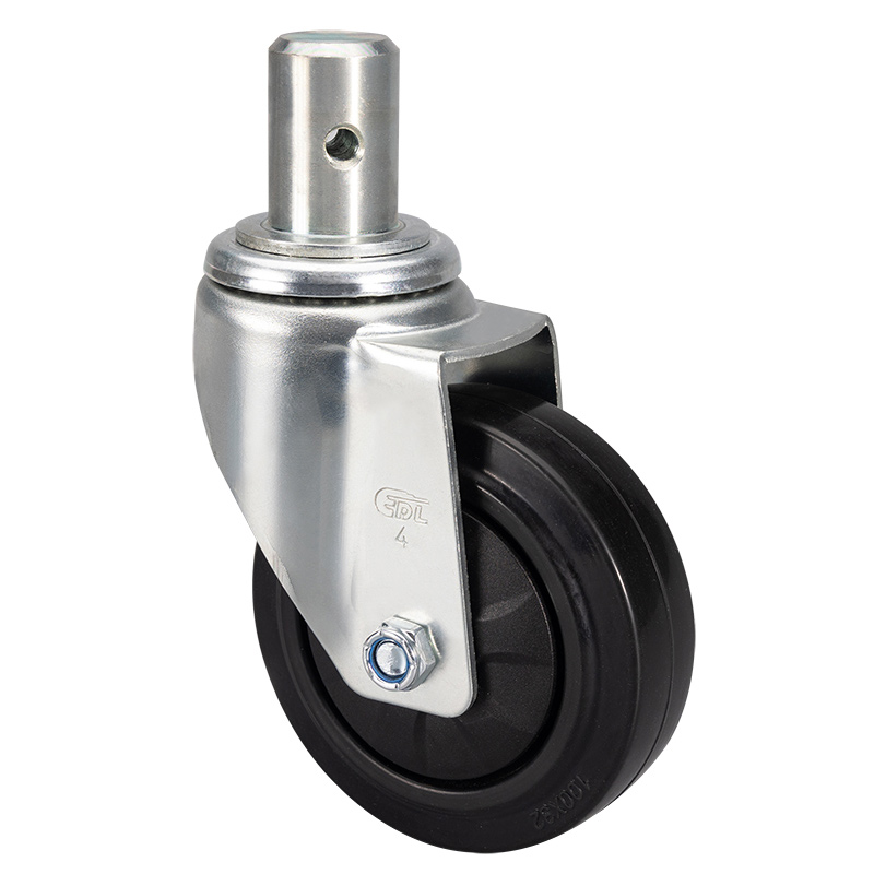 EDL Medium 4'' 110Kg Stem Swivel Ethylene Rubber Caster 50154-574-37