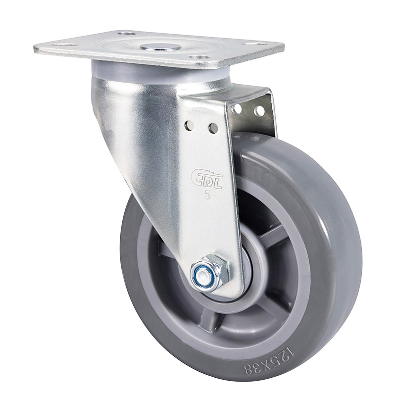 EDL Medium 5" 200kg Plate Swivel PU Caster 66115-665-76